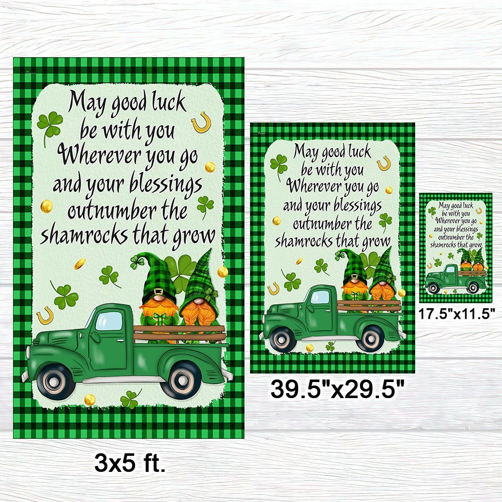 Happy St. Patrick Day Irish Blessing May Good Luck Be With You Flag MLN1009F