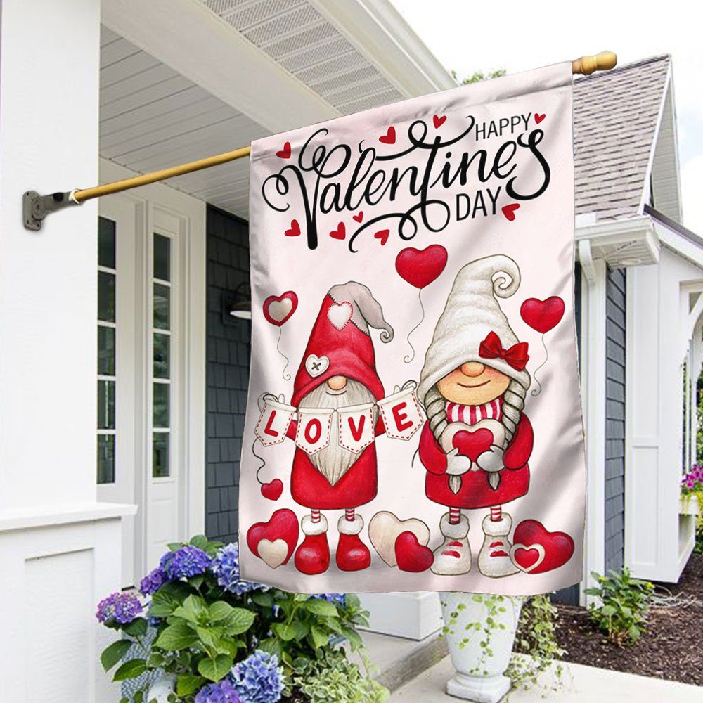 Happy Valentine’s Day Gnome Couple Flag TQN845F