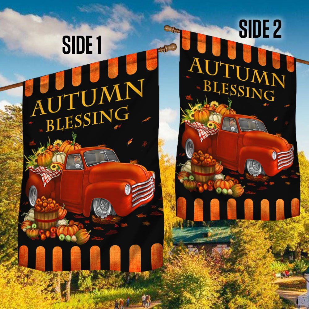 Harvest Pumpkin Truck Flag Autumn Blessing BNN485F