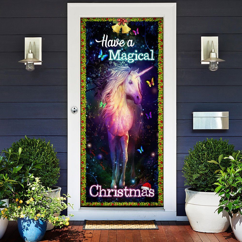Have A Magical Christmas. Unicorn Christmas Door Cover