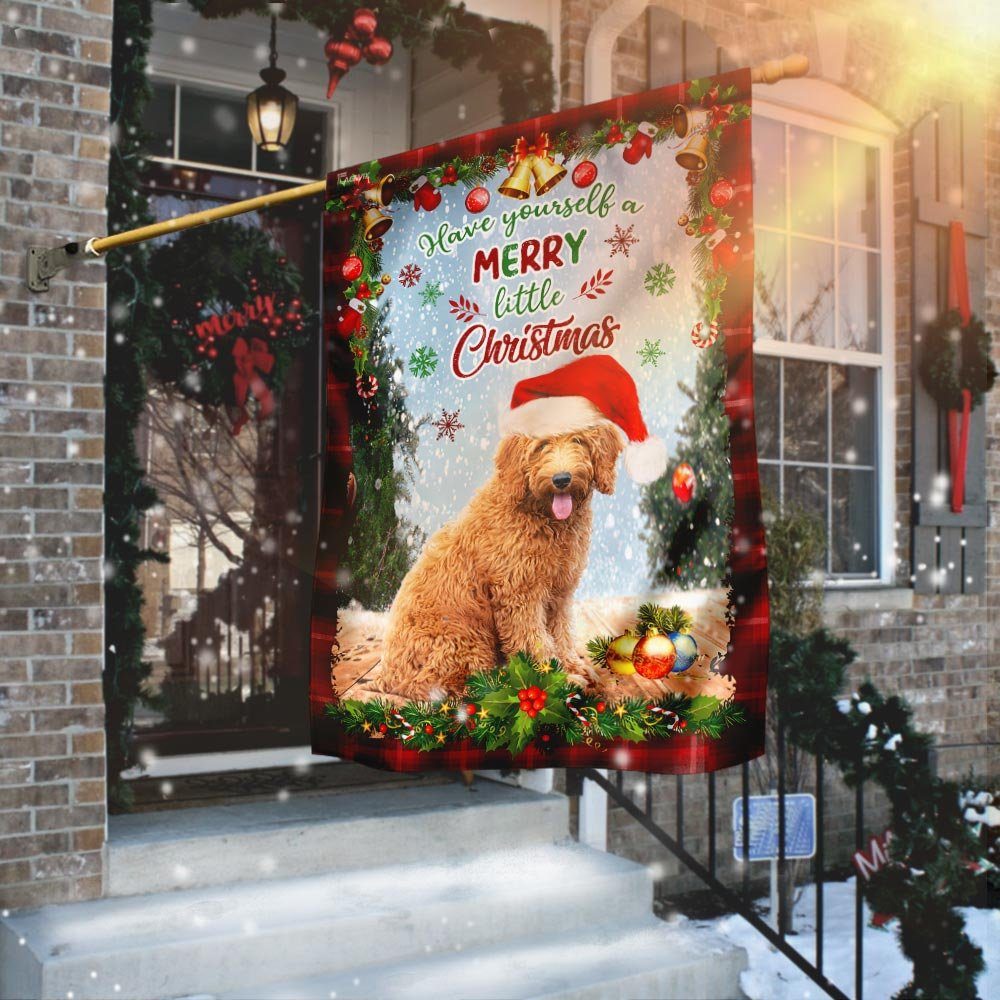 Have Yourself A Merry Little Christmas Goldendoodle Flag
