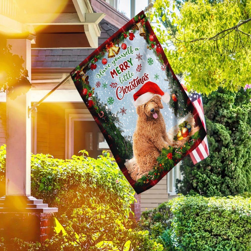 Have Yourself A Merry Little Christmas Goldendoodle Flag