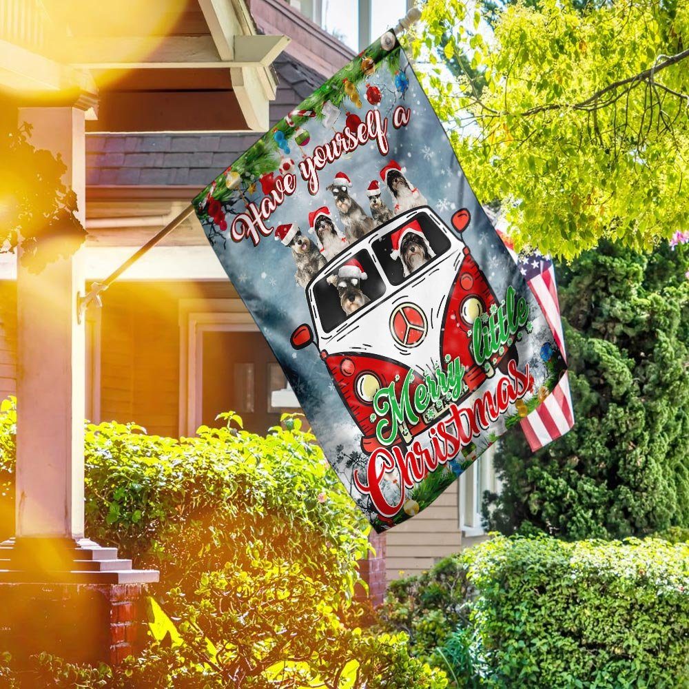 Have Yourself A Merry Little Christmas Schnauzer Flag Flagwix™ Christmas Schnauzer Flag