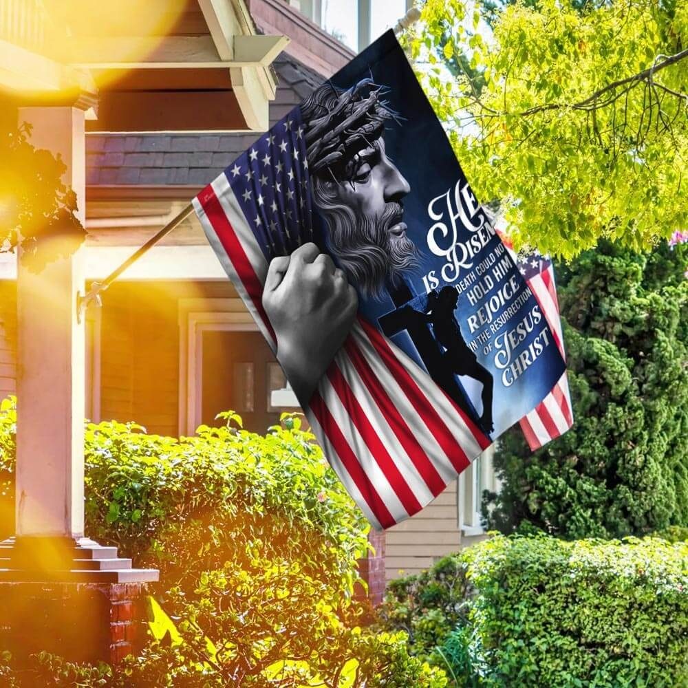 He Is Risen. Jesus Christian Flag