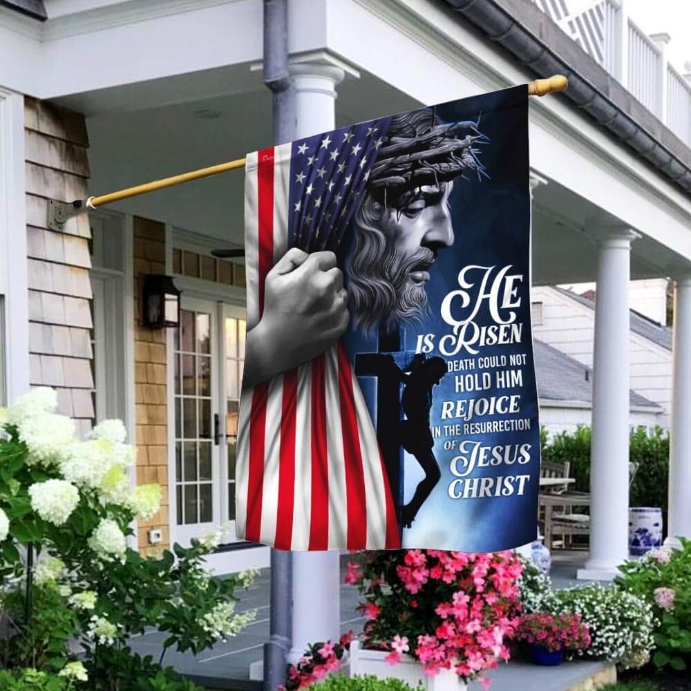 He Is Risen. Jesus Christian Flag