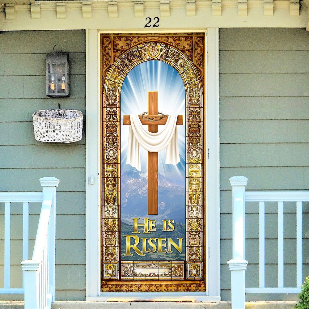 He Is Risen Easter Jesus Christ Door Cover QNN686D