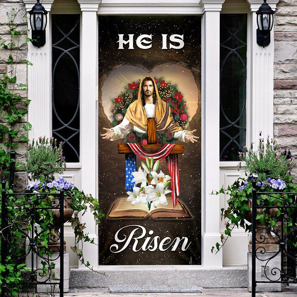 He Is Risen Jesus Christ Door Cover