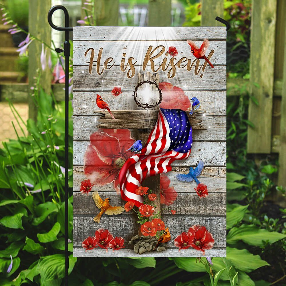 He Is Risen Jesus Flag