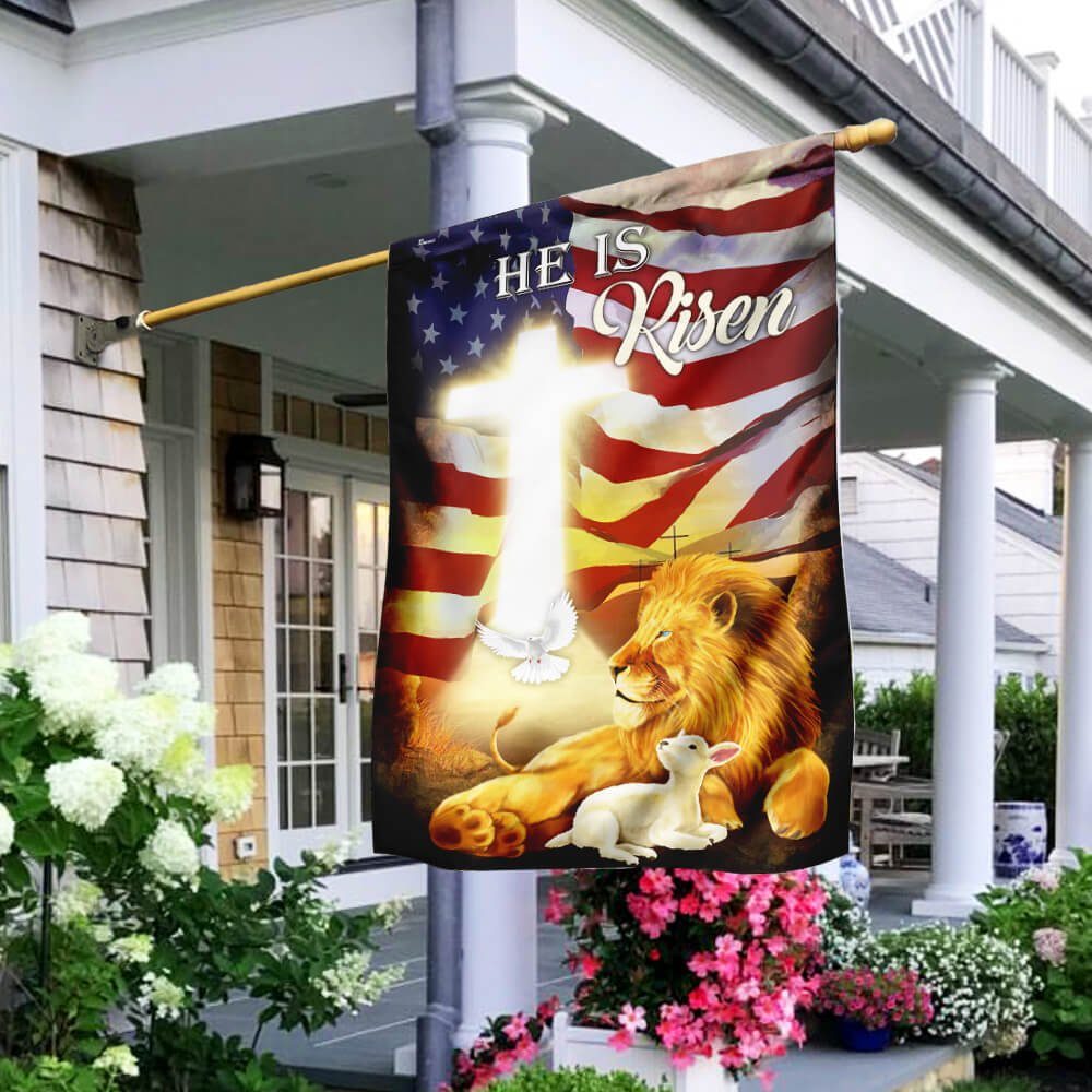 He Is Risen Lion And Lamb Flag