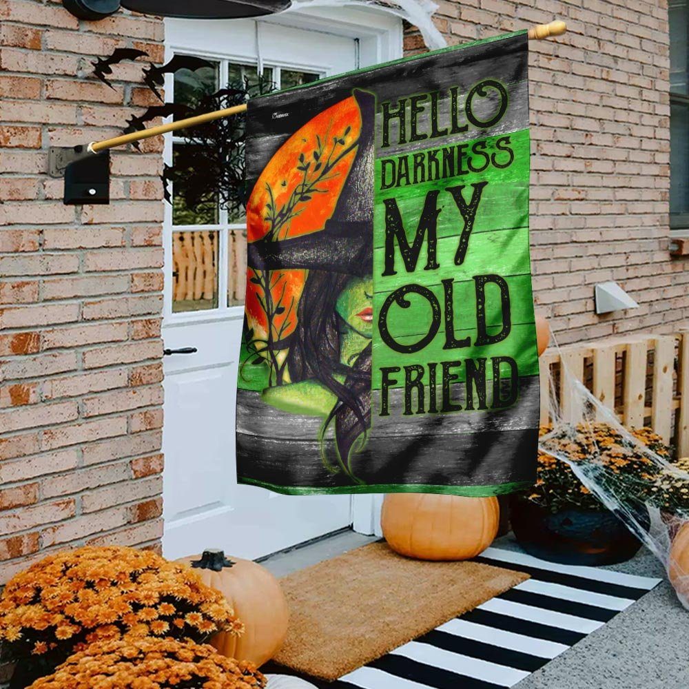 Hello Darkness My Old Friend Witch Big Moon Flag