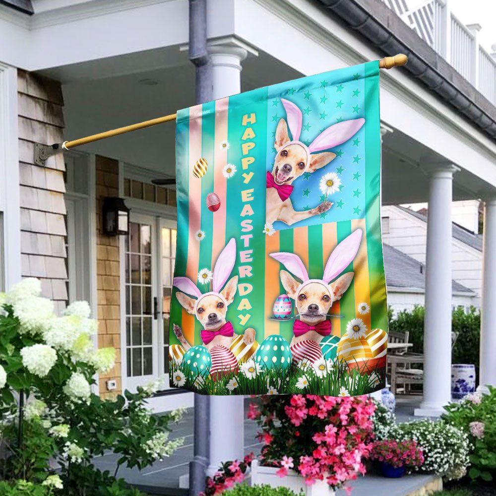 Here Comes The Bunny Easter Chihuahua Flag