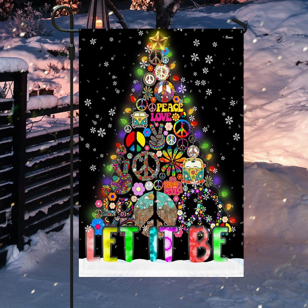 Hippie Christmas Tree Flag Let It Be TTV379F Hippie Christmas Tree Flag Let It Be TTV379F