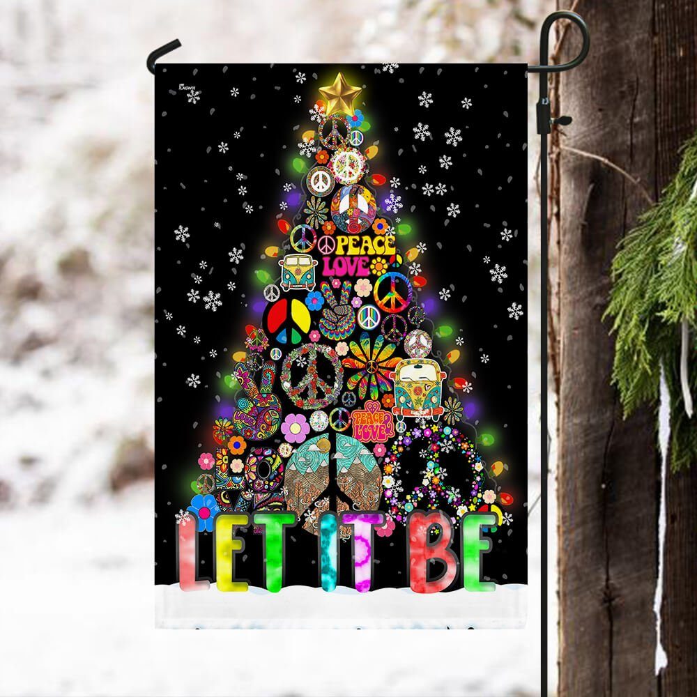 Hippie Christmas Tree Flag Let It Be TTV379F Hippie Christmas Tree Flag Let It Be TTV379F