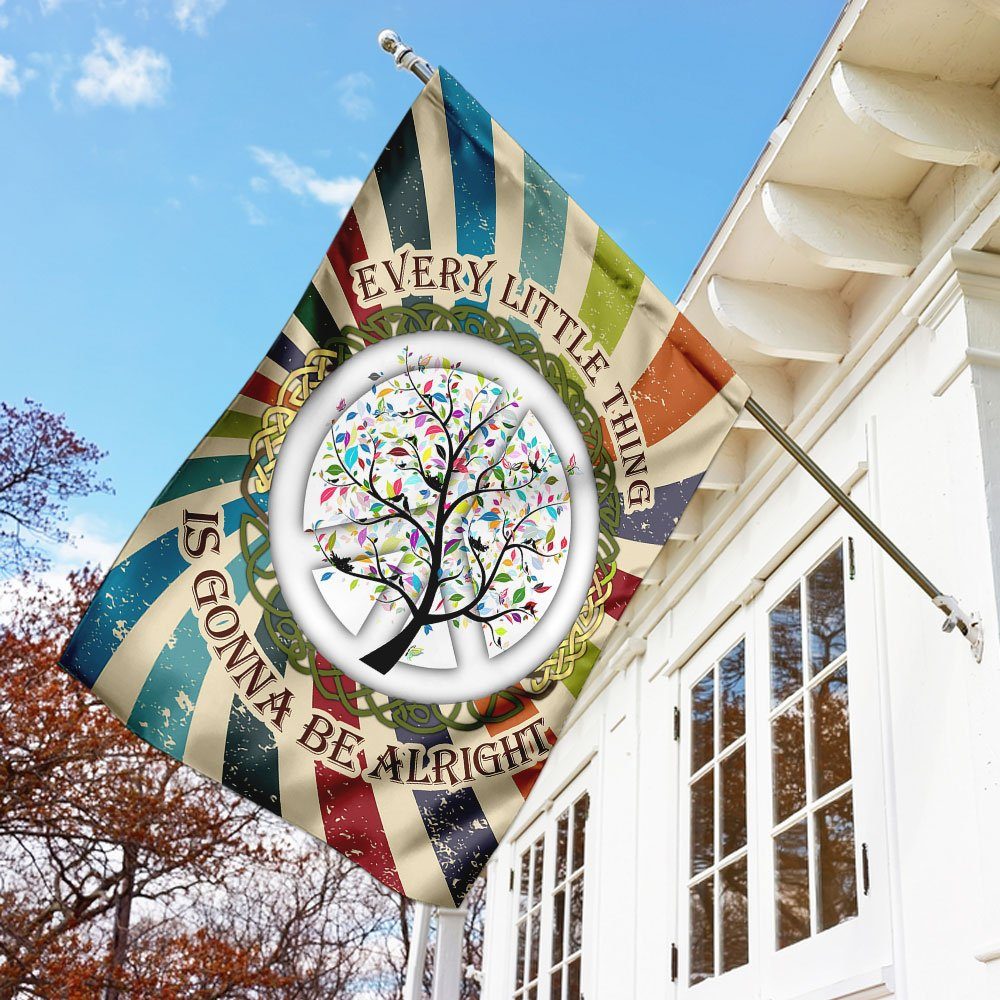 Hippie Every Little Thing Is Gonna Be Alright Flag Hippie Every Little Thing Is Gonna Be Alright Flag