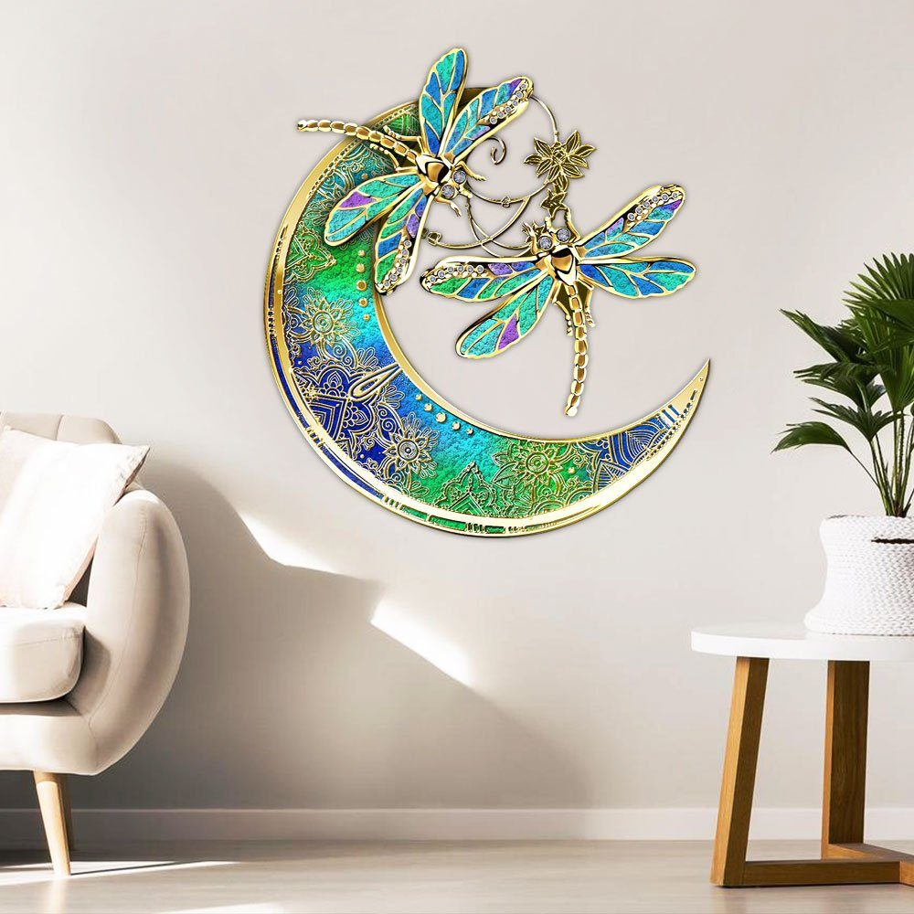 Hippie Metal Sign Dragonfly Couple BNL152MSv1