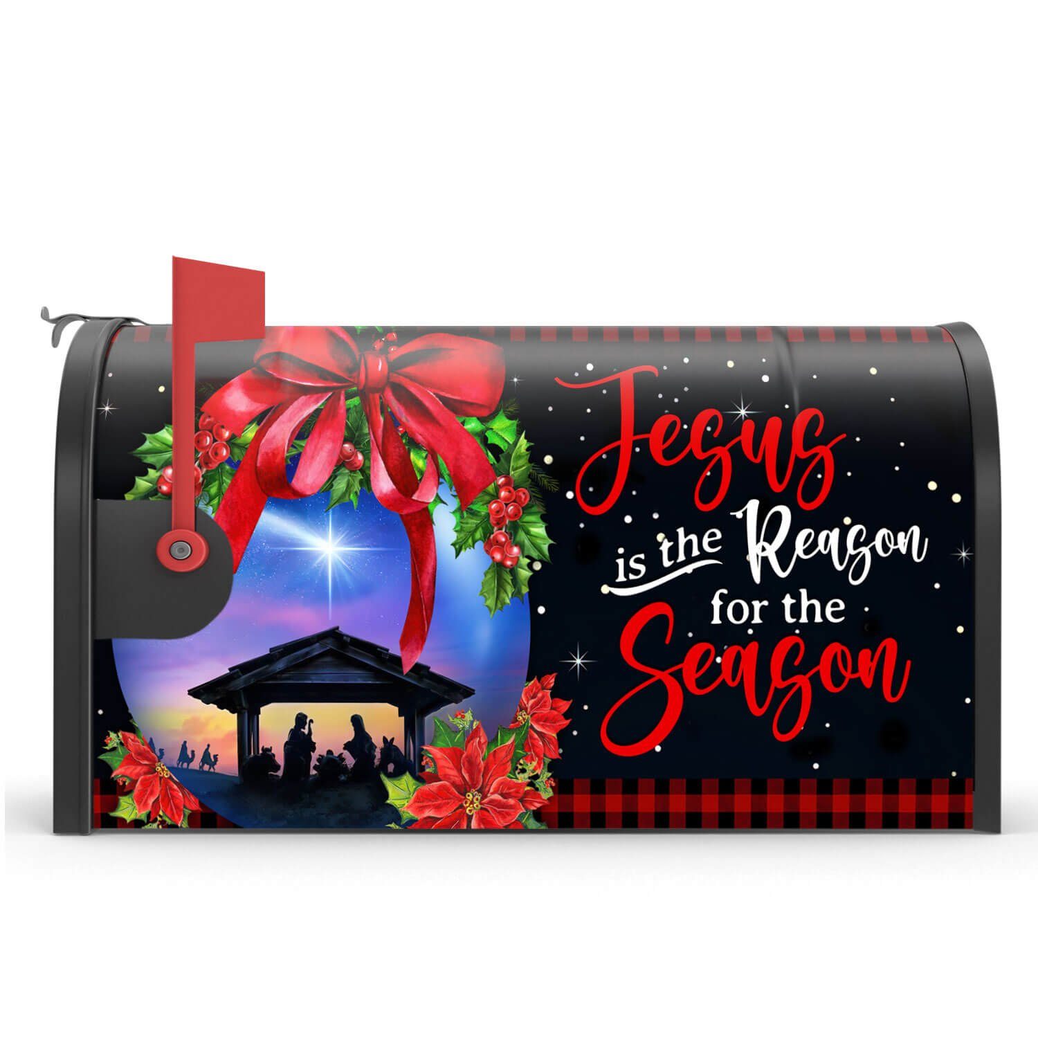 Holy Family, Jesus Is The Reason For The Season Christmas Garden Flag & Mailbox Cover TPT360MS