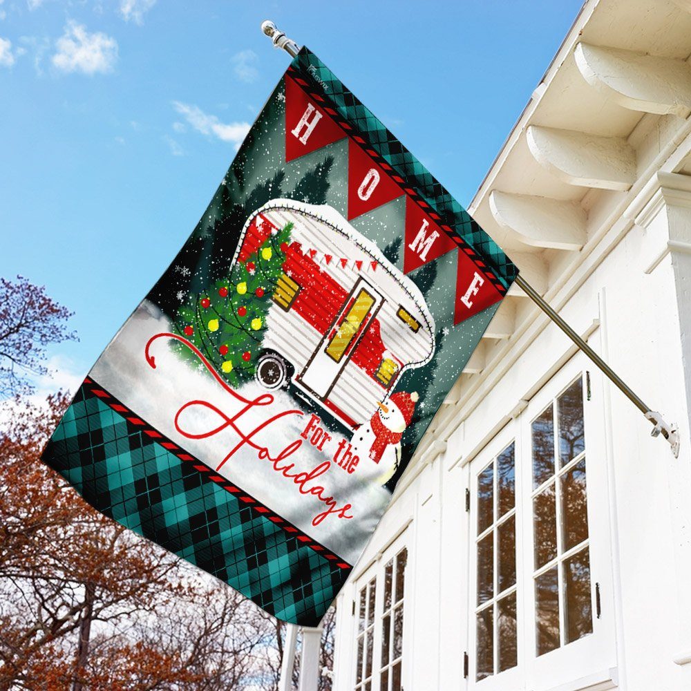 Home For The Holidays Camping Flag