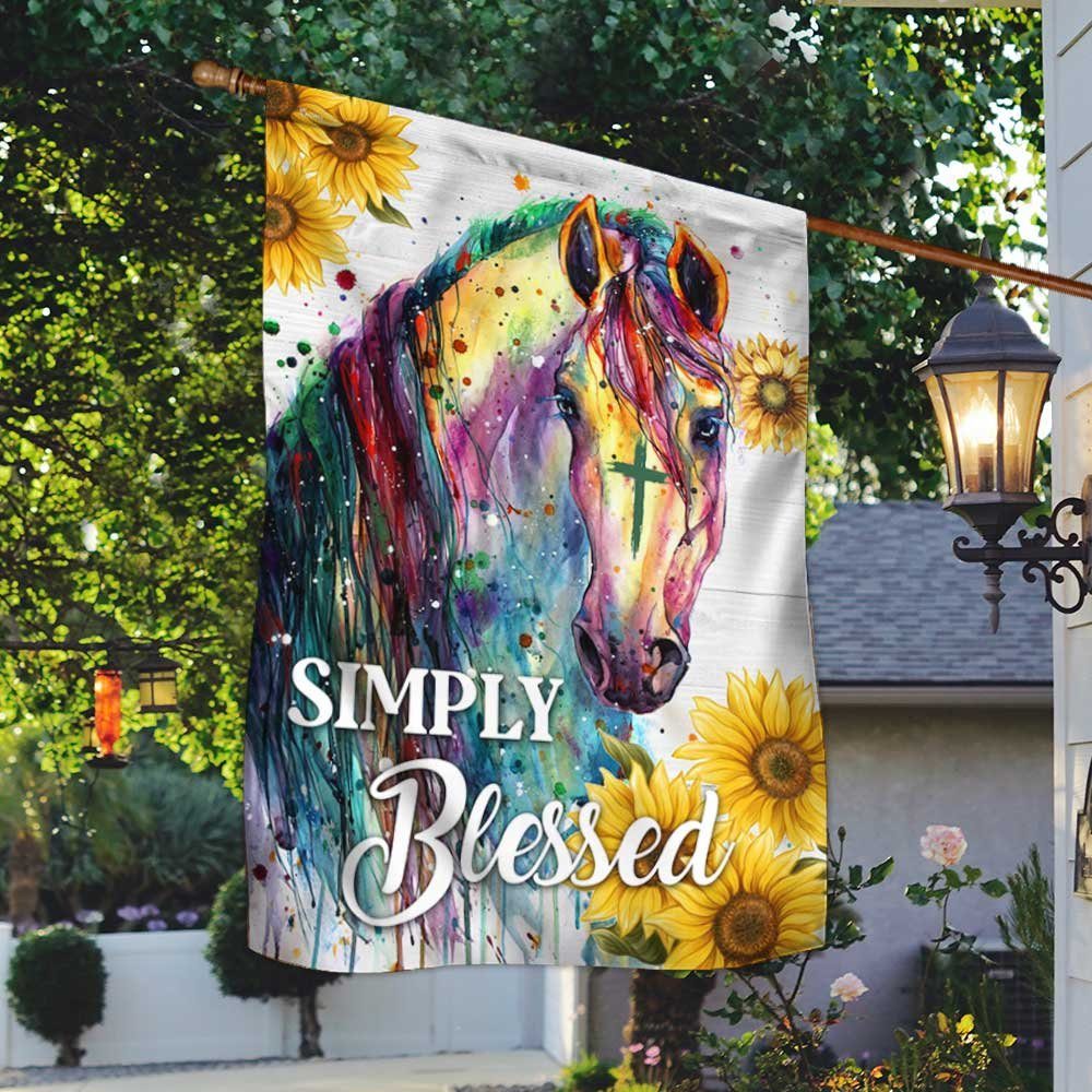 Horse Christian Flag Simply Blessed DBD3090F