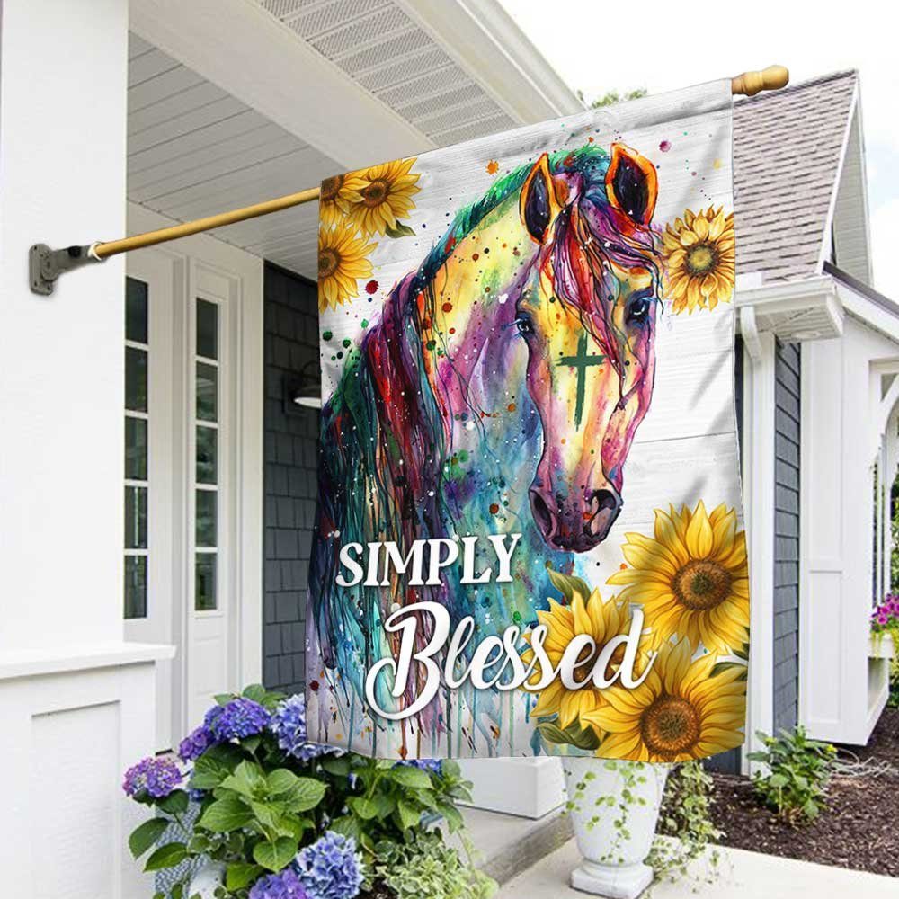 Horse Christian Flag Simply Blessed DBD3090F