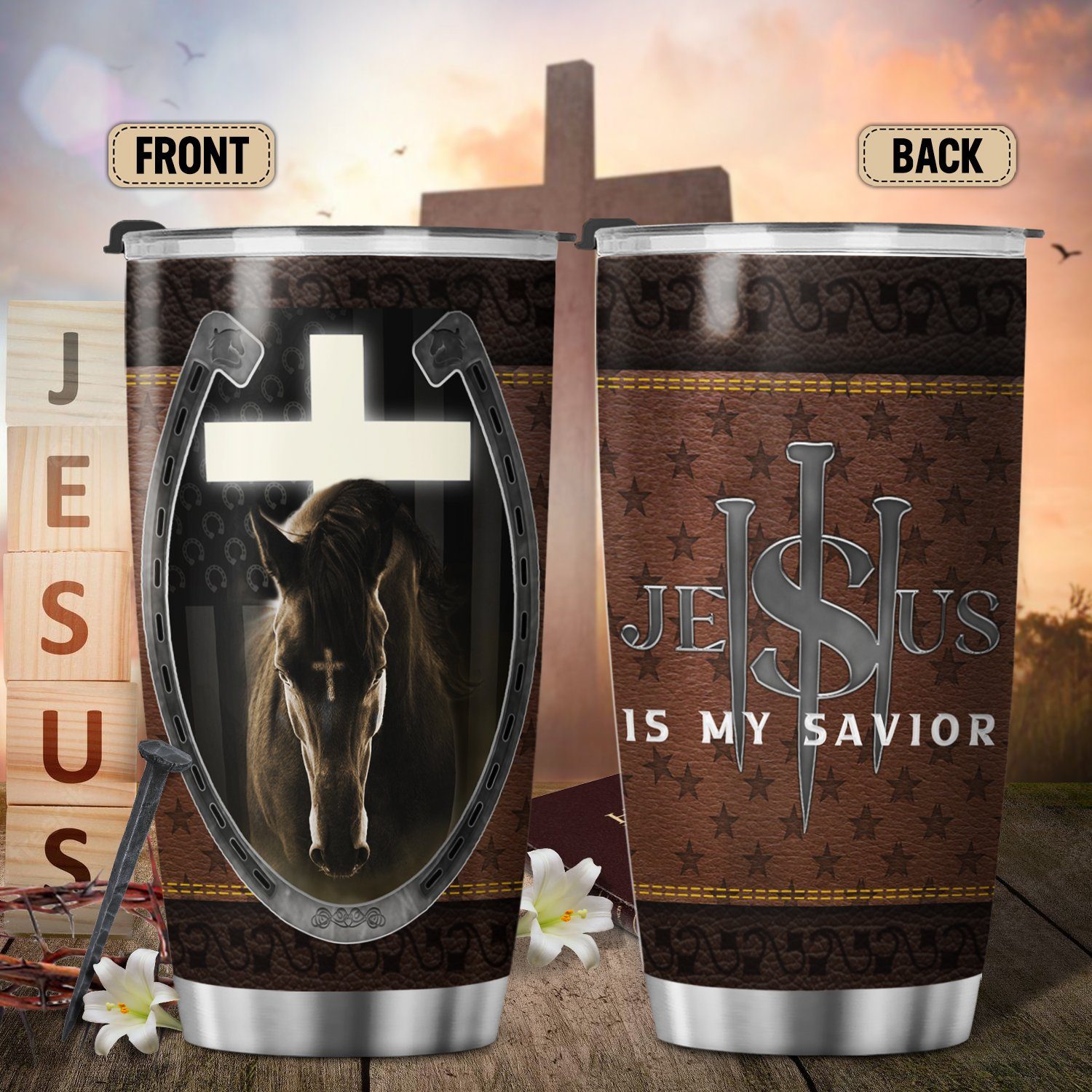 Horse Christian Tumbler 20 Oz Jesus Is My Savior BNT288TU