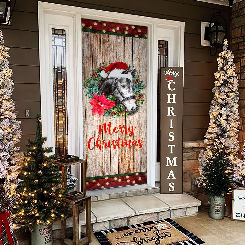 Horse Christmas Door Cover Merry Christmas BNN631D