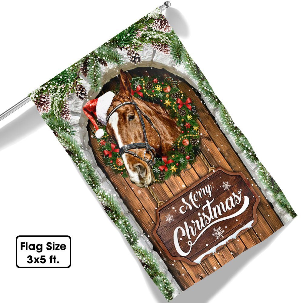 Horse Christmas Flag TQN613F Horse Christmas Flag TQN613F