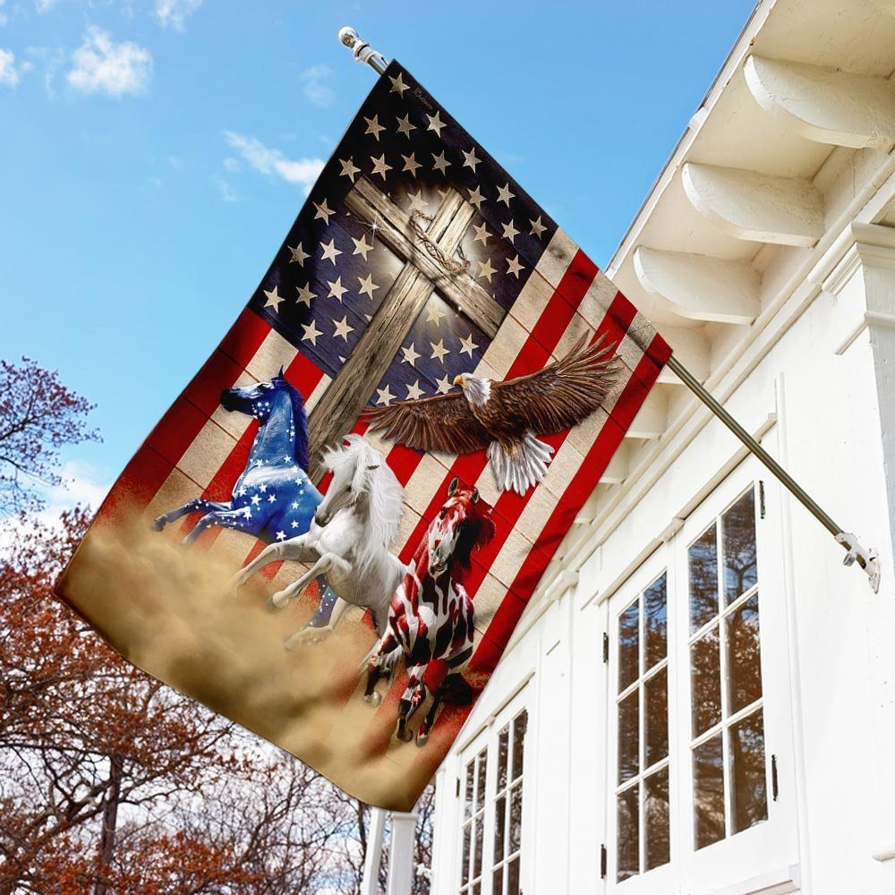 Horse Eagle 4th of July Flag