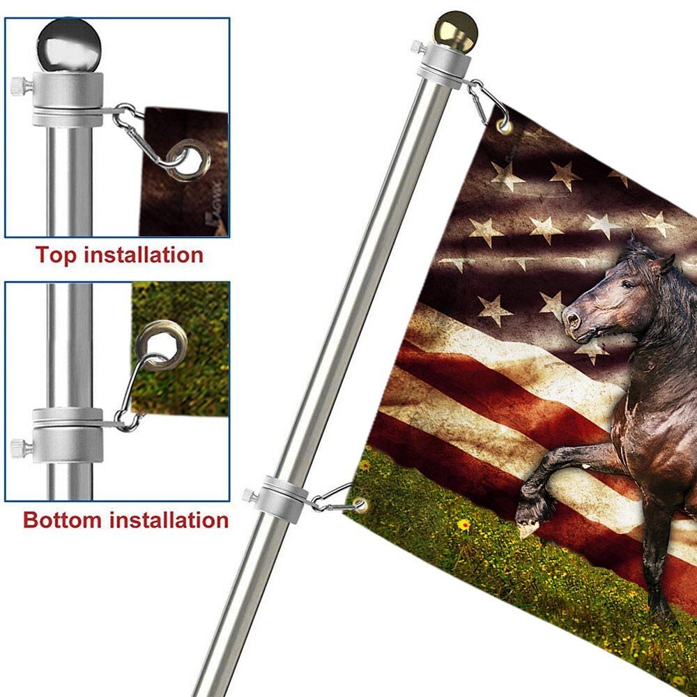 Horse Flag Patriotic Faith Horse American Grommet Flag QTR50GFv1 Horse Flag Patriotic Faith Horse American Grommet Flag QTR50GFv1