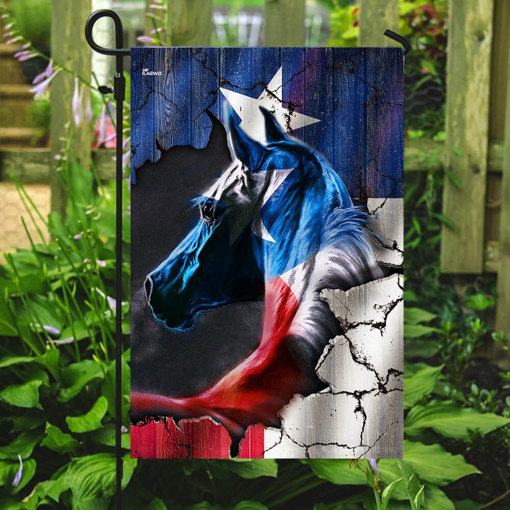 Horse Texas American Flag