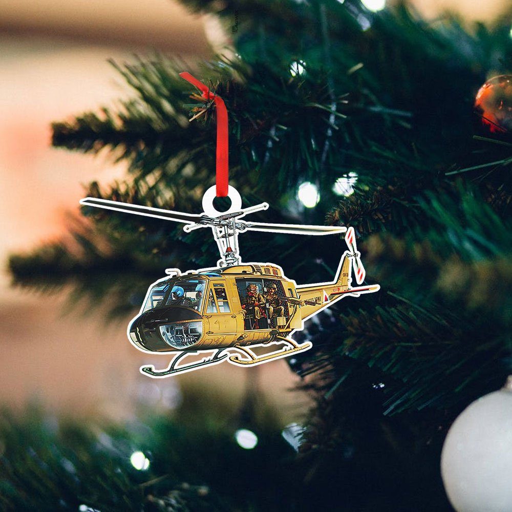 Huey Helicopter Custom-Shaped Ornament DBD2978O