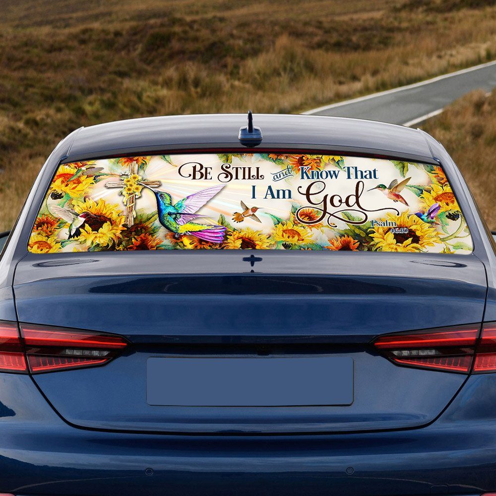 Hummingbird. I Am God Rear Window Decal THH3304CD