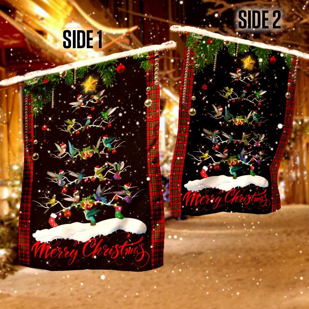 Hummingbird Christmas Tree Flag