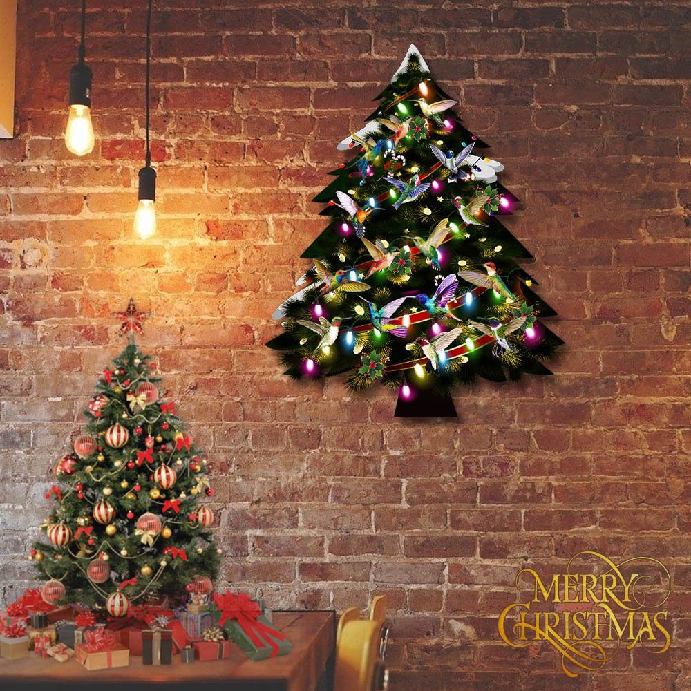 Hummingbird Christmas Tree Hanging Metal Sign THH3456MS