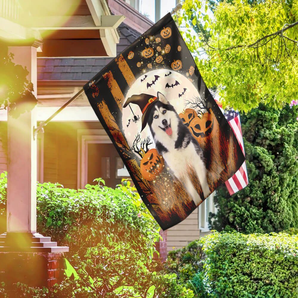 Husky Happy Halloween Flag Husky Happy Halloween Flag