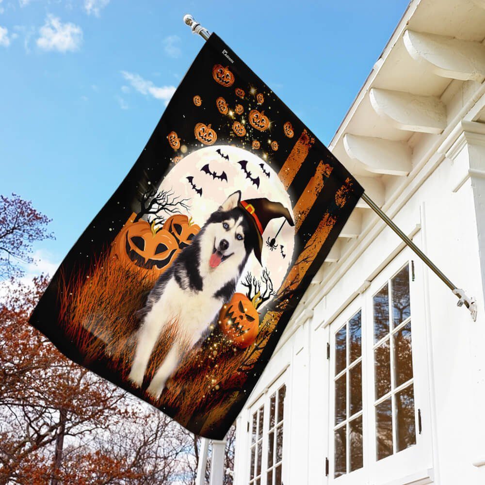 Husky Happy Halloween Flag Husky Happy Halloween Flag