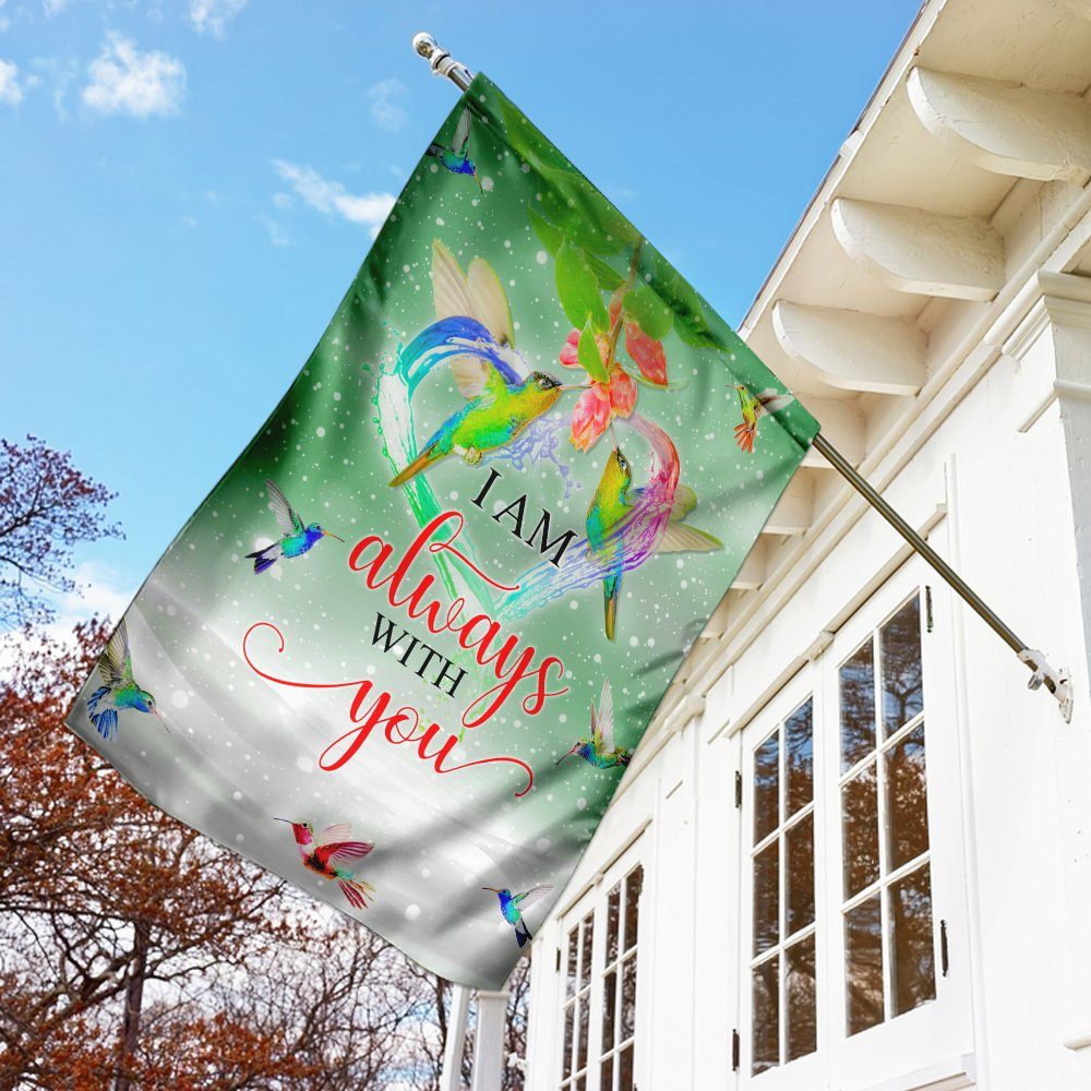 I Am Always With You Green Hummingbird Flag
