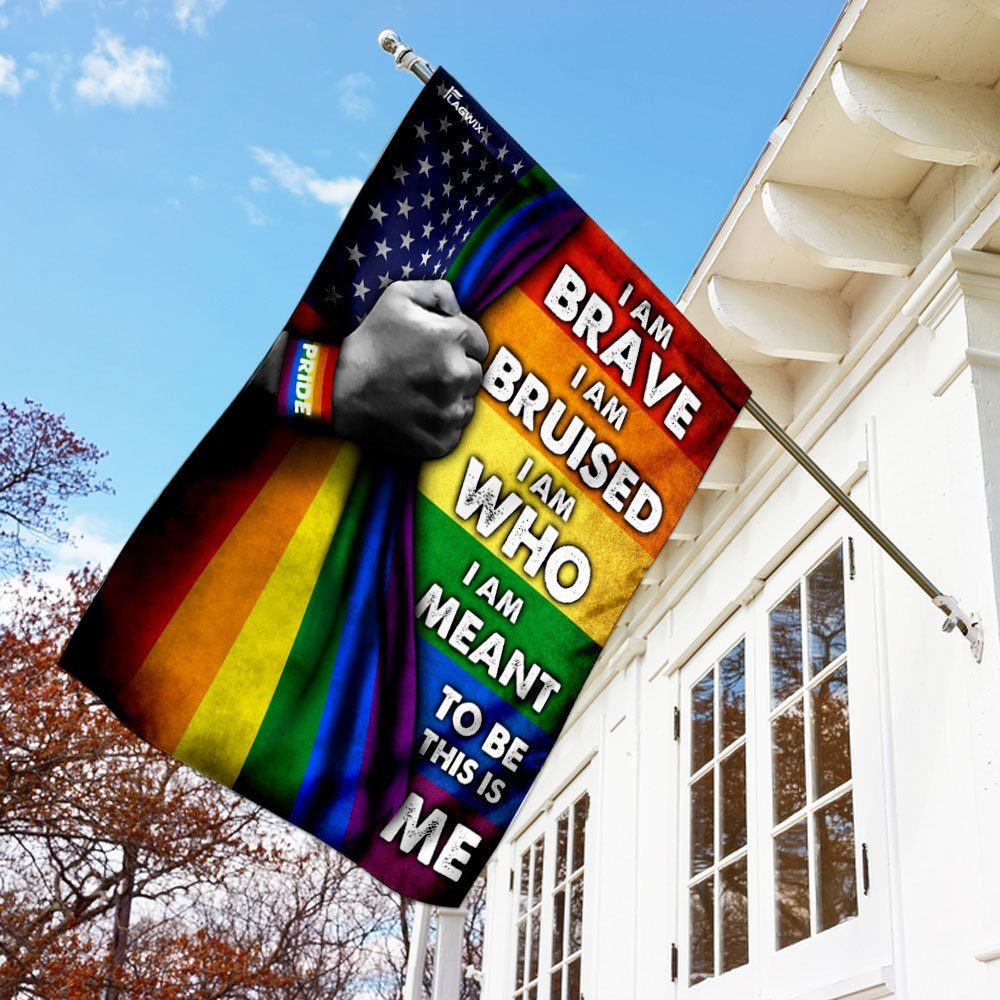 I Am Brave I Am Bruised LGBT Pride Flag