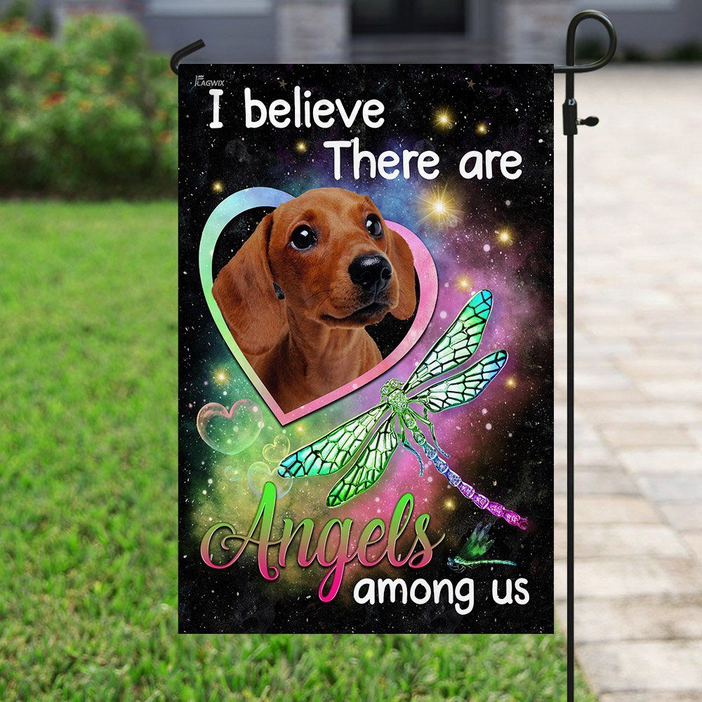 I Believe There Are Angels Among Us. Dachshund Dragonfly Flag I Believe There Are Angels Among Us. Dachshund Dragonfly Flag