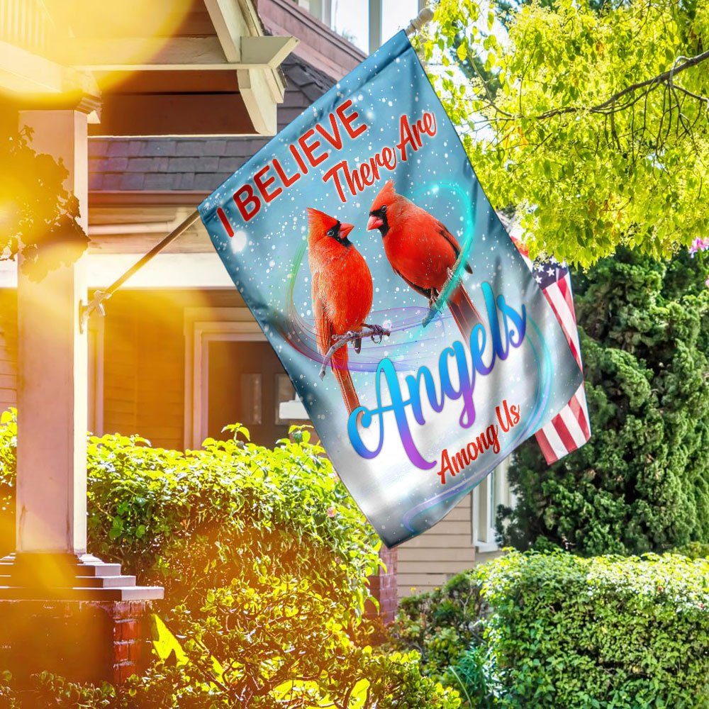 I Believe There Are Angels Among Us Cardinal Flag