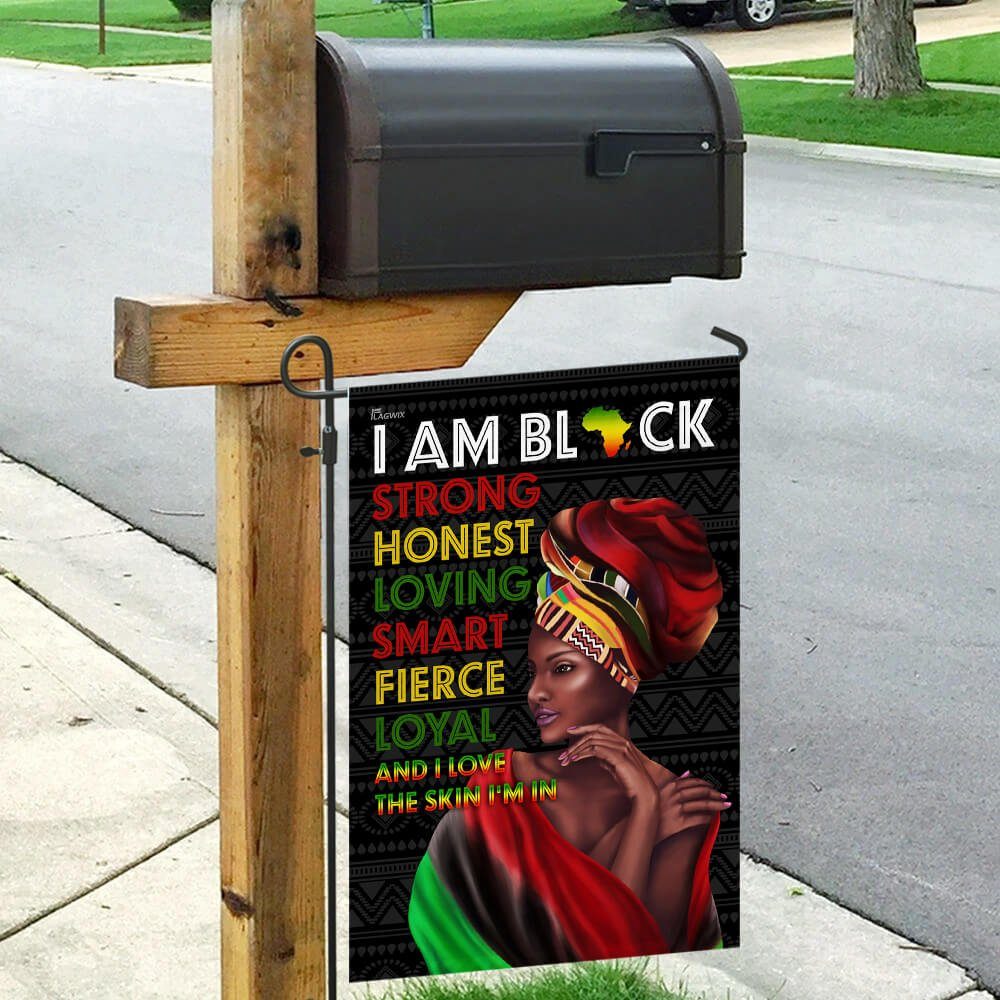 I Love The Skin I’m In Black African Woman Flag