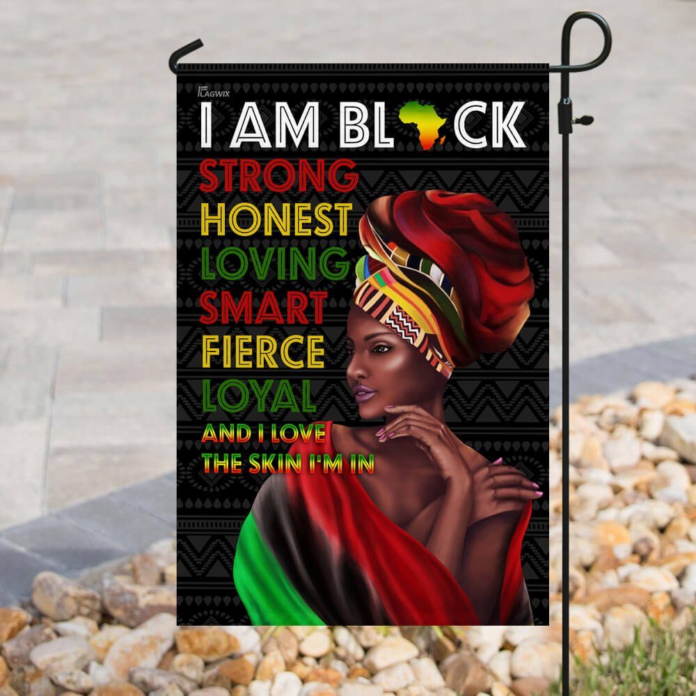 I Love The Skin I’m In Black African Woman Flag