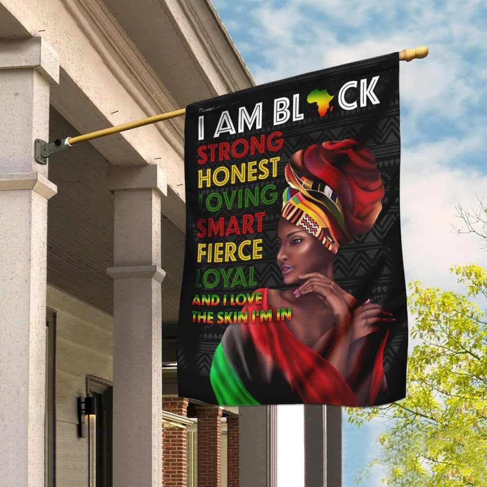 I Love The Skin I’m In Black African Woman Flag