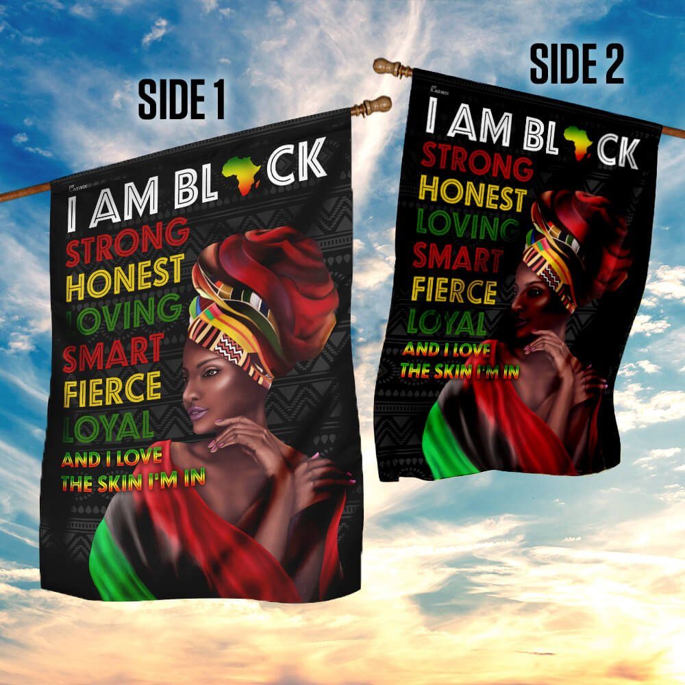 I Love The Skin I’m In Black African Woman Flag