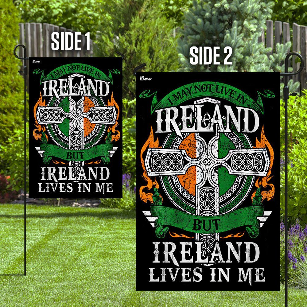 I May Not Live In Ireland But Ireland Lives In Me Flag