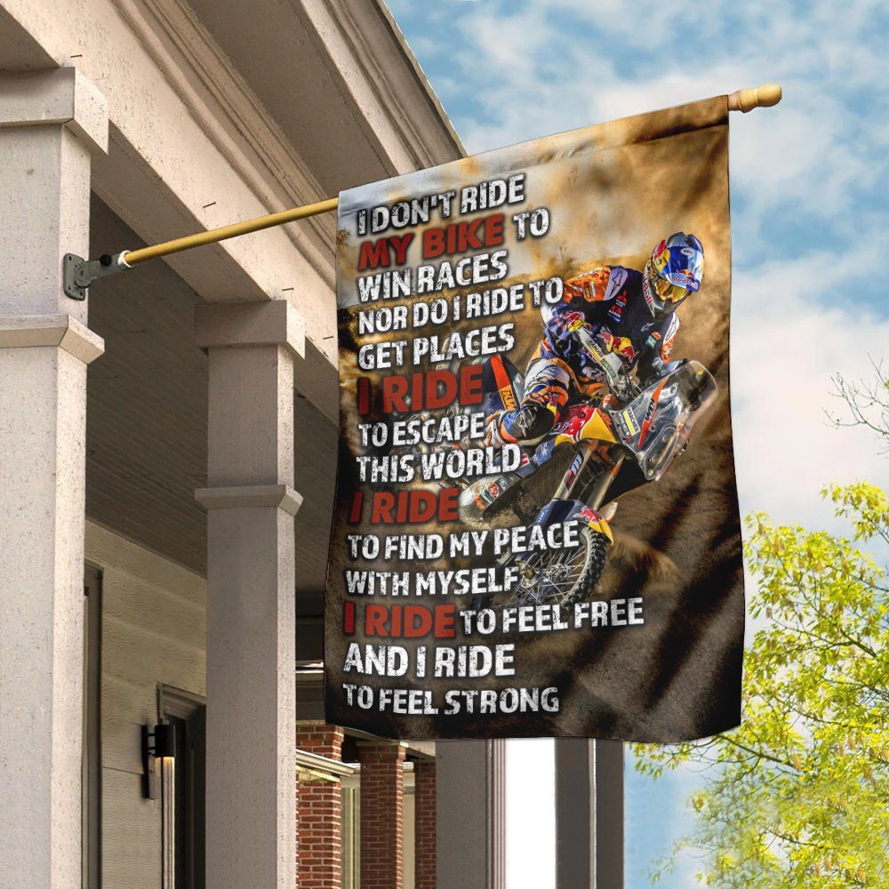 I Ride To Feel Strong Motocross Flag