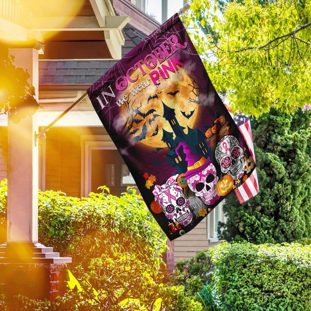 In October, We Wear Pink - Skull Flag