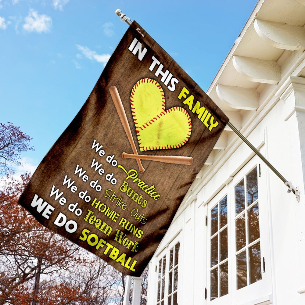 In This Softball Family Flag