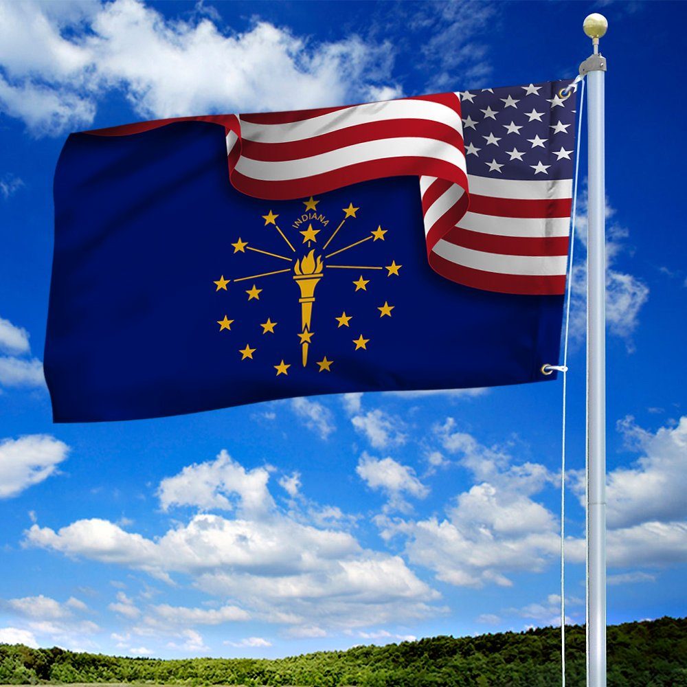 Indiana Flag American Indiana Grommet Flag TRV1683GFv12