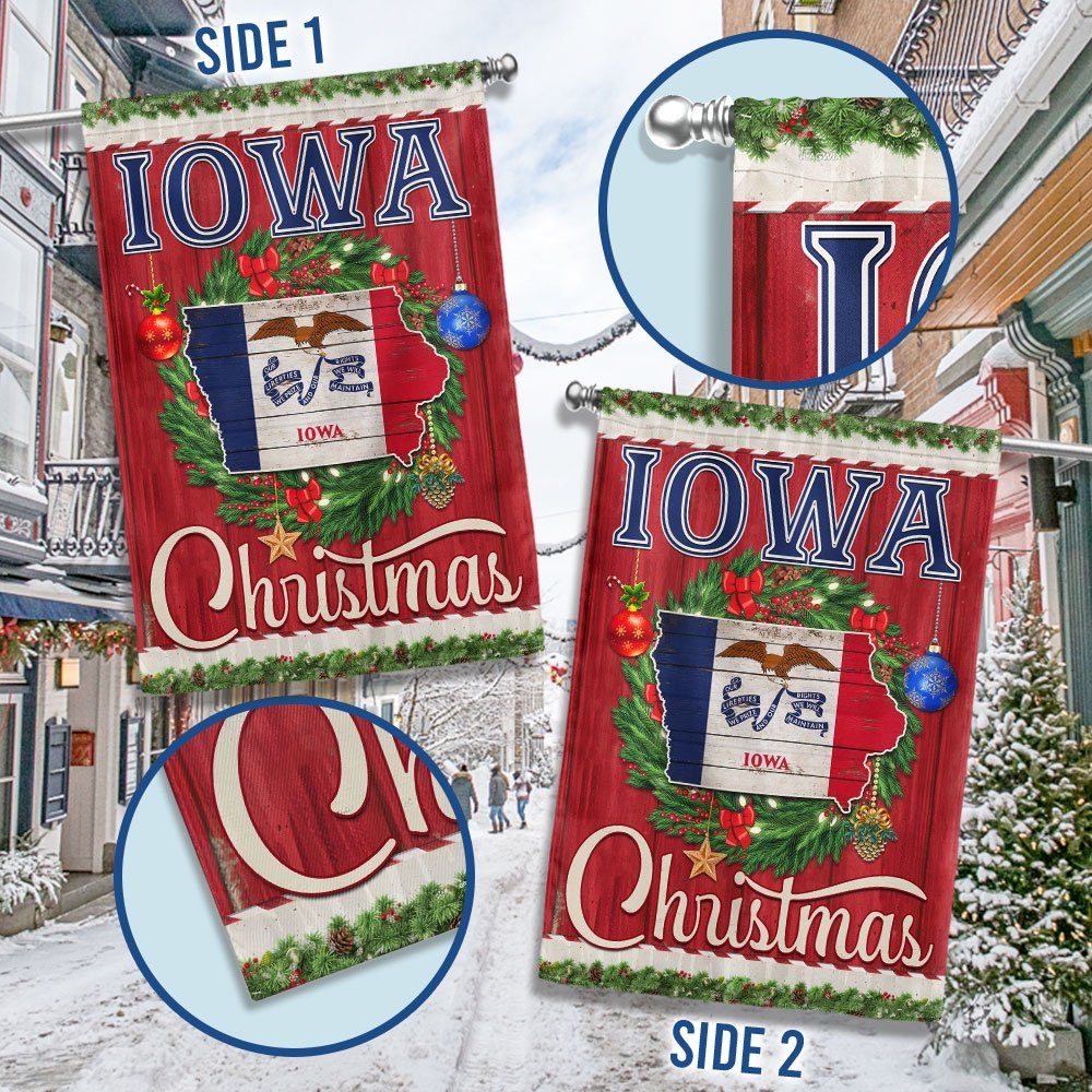 IOWA Christmas Flag Merry Christmas LNT626Fv2