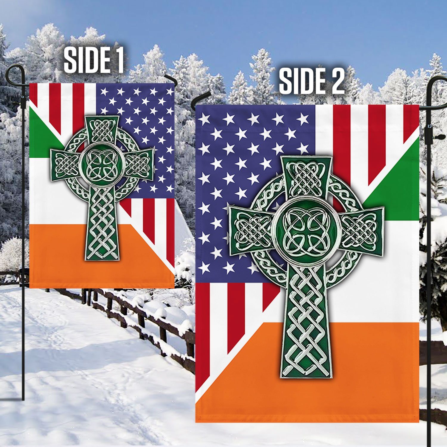 Irish American Celtic Cross Garden Flag & Mailbox Cover Saint Patrick’s Day QNK543MF